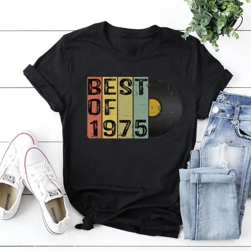 Vintage Best Of 1975, 48th Birthday Shirt for Women Men, Gift For Husband and Wife Party Birthday 100% cotton Tshirt y2k Unisex