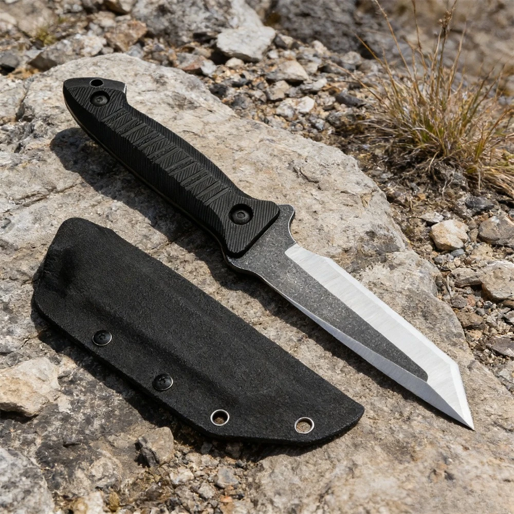 

Нож с фиксированным клинком для активного отдыха, сталь 5Cr13MoV, рукоять из нейлонового волокна, для кемпинга, выживания, исследований, походов, рыбалки, с чехлом