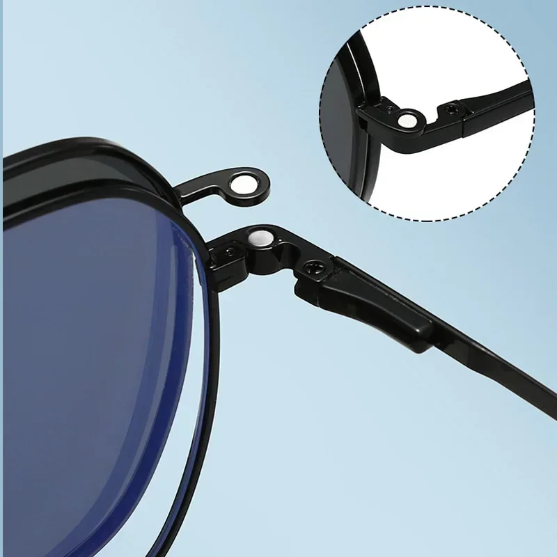 3 in1 Magnetic Clip Myopia Sunglasses Glasses Women Men Polarized Prescription Optical Big Frame Eyeglasses