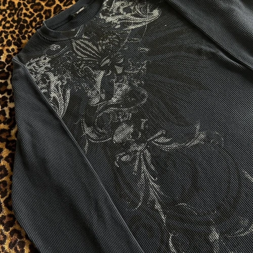 Imagen 2 del producto Camiseta térmica gótica Y2K Grunge Cyber Mall, jerséis de manga larga con estampado gráfico de calaveras, camisetas estéticas Vintage de los años 90 para mujer