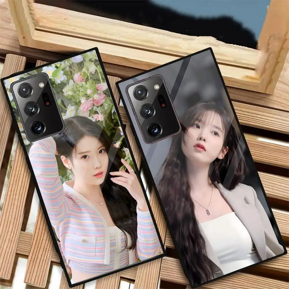 1-PC Singers I-IU L-Lee Ji E-Eun MAISTO Phone Case Glass Phone Case For Samsung Galaxy S20 S21 S22 S23 S24 Note20 Ultra Plus Fe