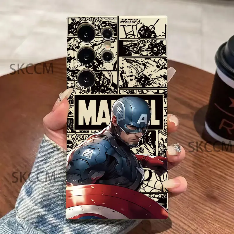 マーベルキャプテンアメリカの電話ケース,サムスンギャラクシーs24ウルトラ,s23fe,s22,s20 plus,a15,a35,a50,a51,a54,a55,a71,a72,a73