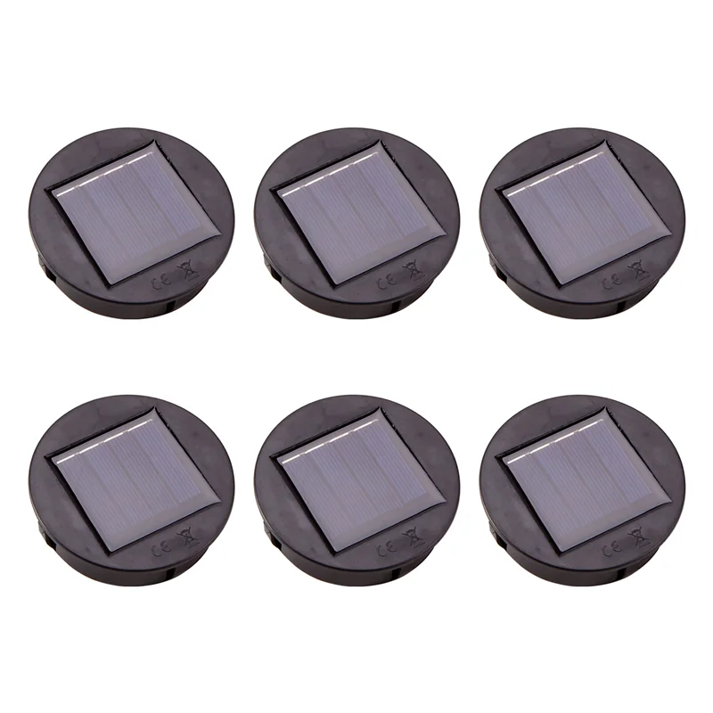 6Pc Smart Garden Solar Powered Replacement Round LED Light Box Solar Battery Box Solar Cells Li-Ion Battery Charger