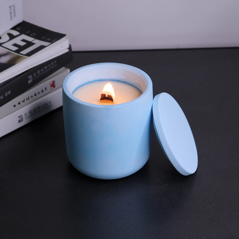 

Concrete Candle Cup Silicone Mold Cement Gypsum Cup Wax Scented Candle Container Molds Silica gel Tool Simple cylindrical