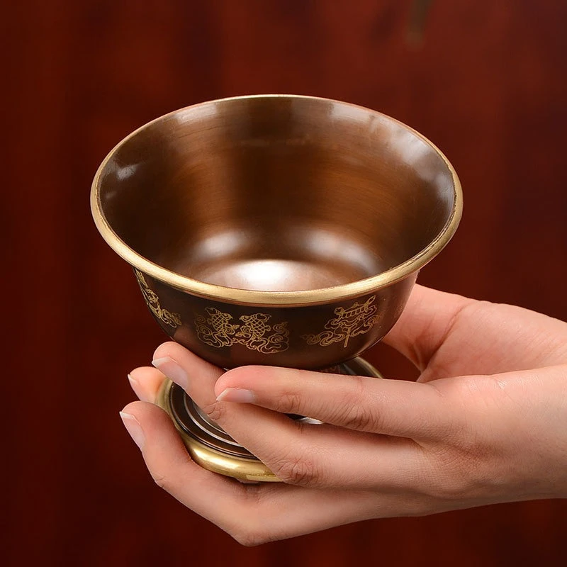 Tibetan Buddhist Offering Water Cup Set of 7 Sacred Bowls for Home Altar Puja - Image 3