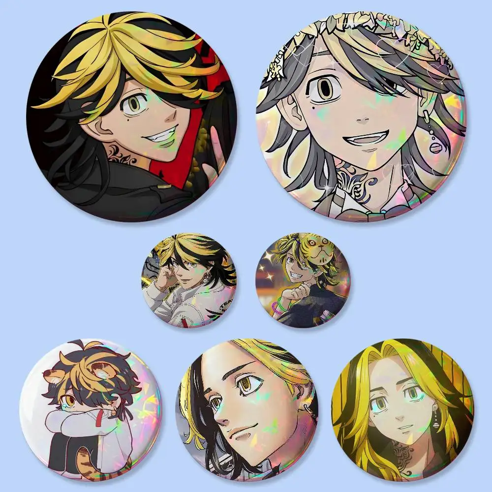 1 Stück Hanemiya Kazutora Anime-Figur Abzeichen 25 32 44 75 mm Runde Cosplay-Pins Taschendekoration Fansammler Geschenke Brosche Souvenir