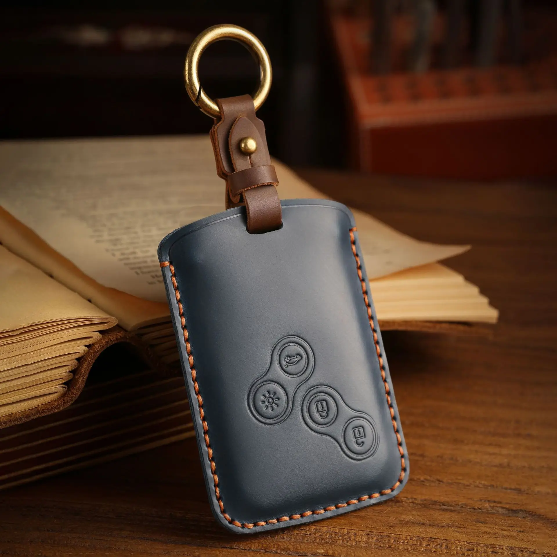 

Leather Car Remote Key Case Cover Shell For Renault Duster Captur Clio Logan Megane 2 3 Koleos Scenic Nema Fluence Zeo Kaptur
