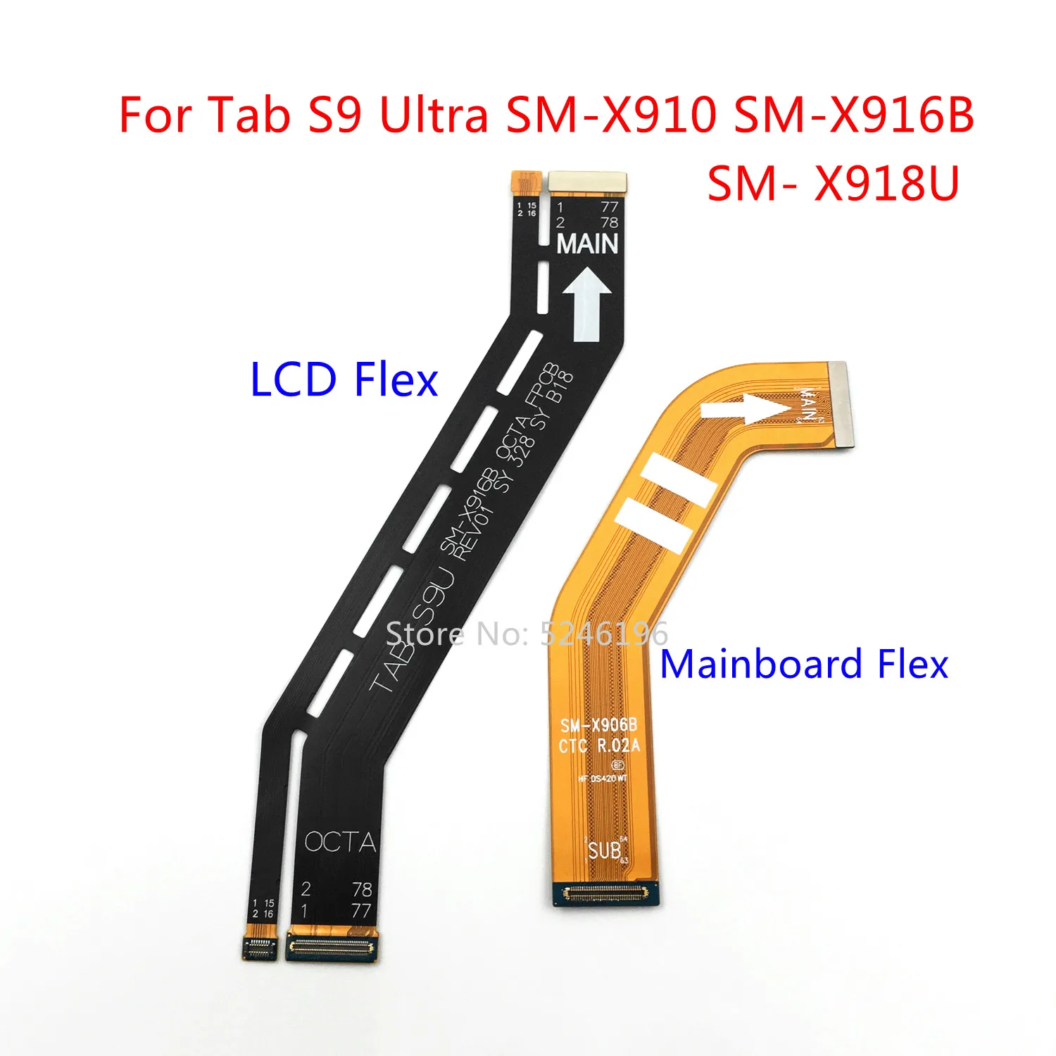 

1 шт., гибкий кабель для ЖК-дисплея, разъем для гибкого кабеля материнской платы для Samsung Galaxy Tab S9 Ultra SM-X910 SM-X916B X918U, запасная часть