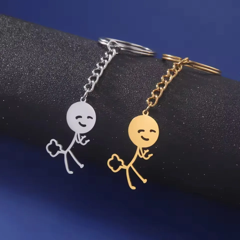 Teamer Hip Hop Mittelfinger Stickman Halskette Rock Punk Lustige Doodle Anhänger Halskette für Frauen Männer Trend Schmuck Geschenk – Detail 2