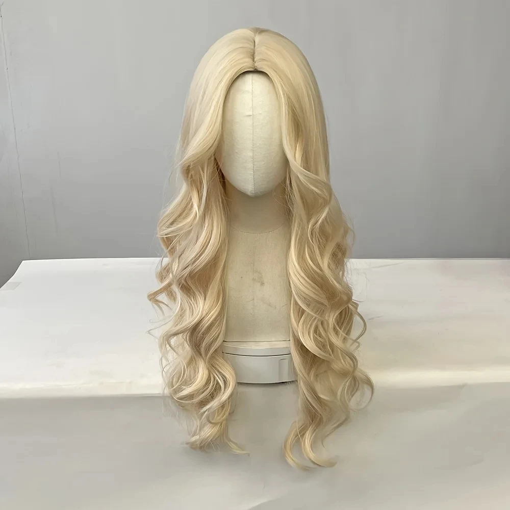 Golden Synthetic Wig, Big Wave Wig, Halloween Wig, Cosplay Wig, Role-Playing Wig, Daily High-Temperature Hair Accessory