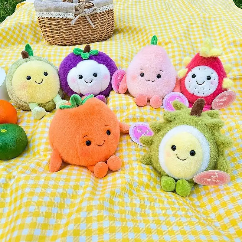 

1-pc Adorable Peach Fruit Series Cushion with Legs, 15cm, Cosplay Smiling Face Doll, Kids Gift Sofa Decor