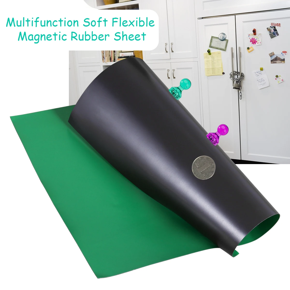 

Flexible Magnetic Rubber Sheet 297X210Mm 0.5Mm Black Adhesive Bulletin Board Handicraft Material Multifunctional Use For School