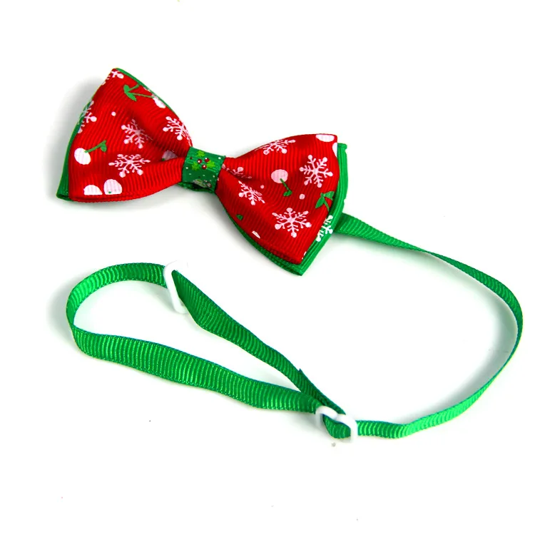 Pet Supplies Christmas Bow Tie Cat Bow Snow Pattern Pet Adjustable Neck Strap Diadema Perro Navidad Dog Scarf Ошейник Для Собак