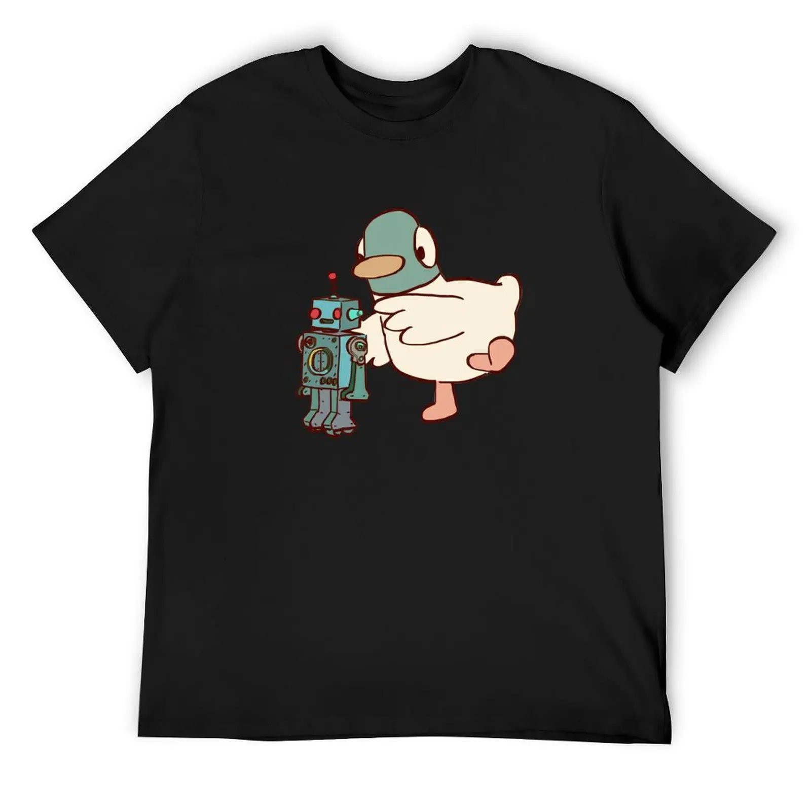 

I draw duck with robot / sarah and duck T-Shirt Man t-shirt custom shirt funny gifts heavyweight t shirts for men