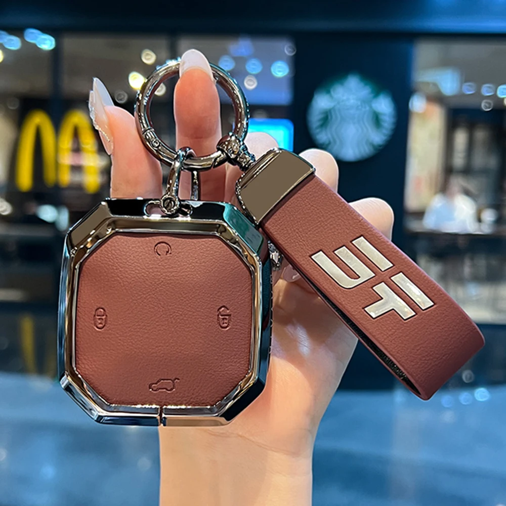 For Chery Jetour Traveller Jetour T2 Turn Keychain Leather Alloy Car Keys Accessories Key Holder Case Interior Automobiles Parts