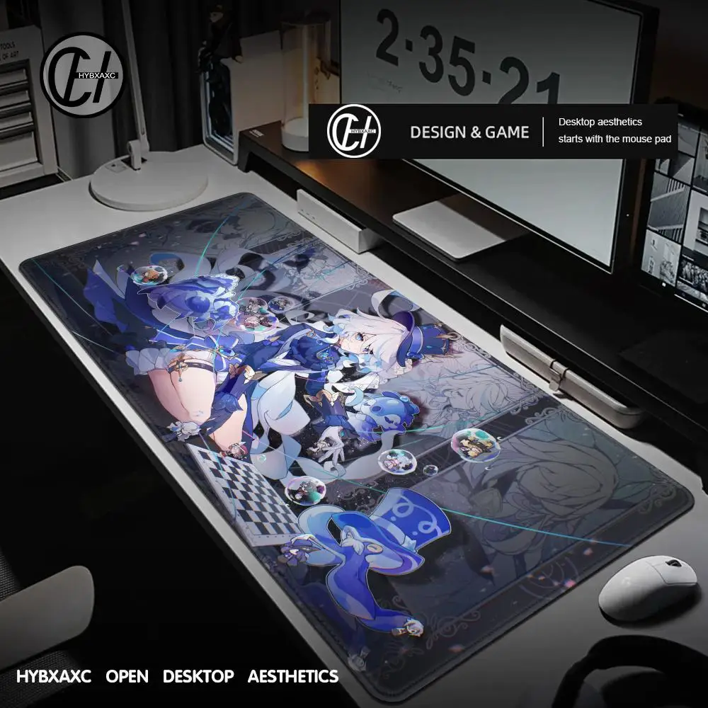 

Game Mousepad Office Genshin Impact Furina Anime PC Kawaii Gaming Accessories Keyboard Mouse Pad Laptop 90x40cm Mouse Mat Carpet