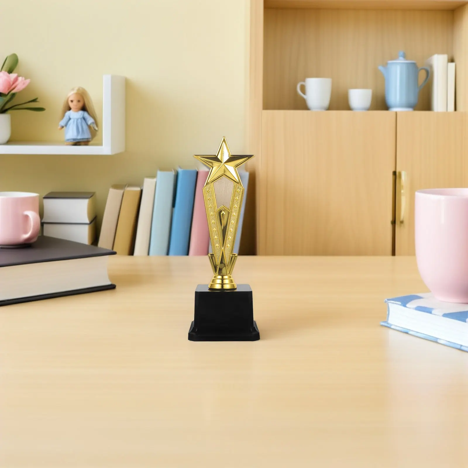 

2Pcs Star Trophy Award Creative Mini Gold Trophies for Kids School Dance Singing Sports Competition Cheerleading Kindergarten