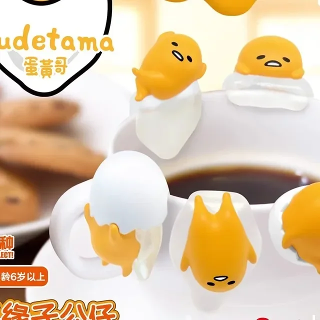 Original Japan Gashapon Capsule Toys Sanrios Characters Fuchiko Gudetama Anime Figurine Lazy Eggs Cup Edage Ornaments Kids Gifts