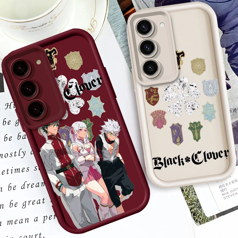 Black Clover Fashion Anime For Samsung Note 20 S24 S23 S22 S21 S20 Ultra Plus FE A25 A23 A22 A15 A31 5G Eye Ladder Back