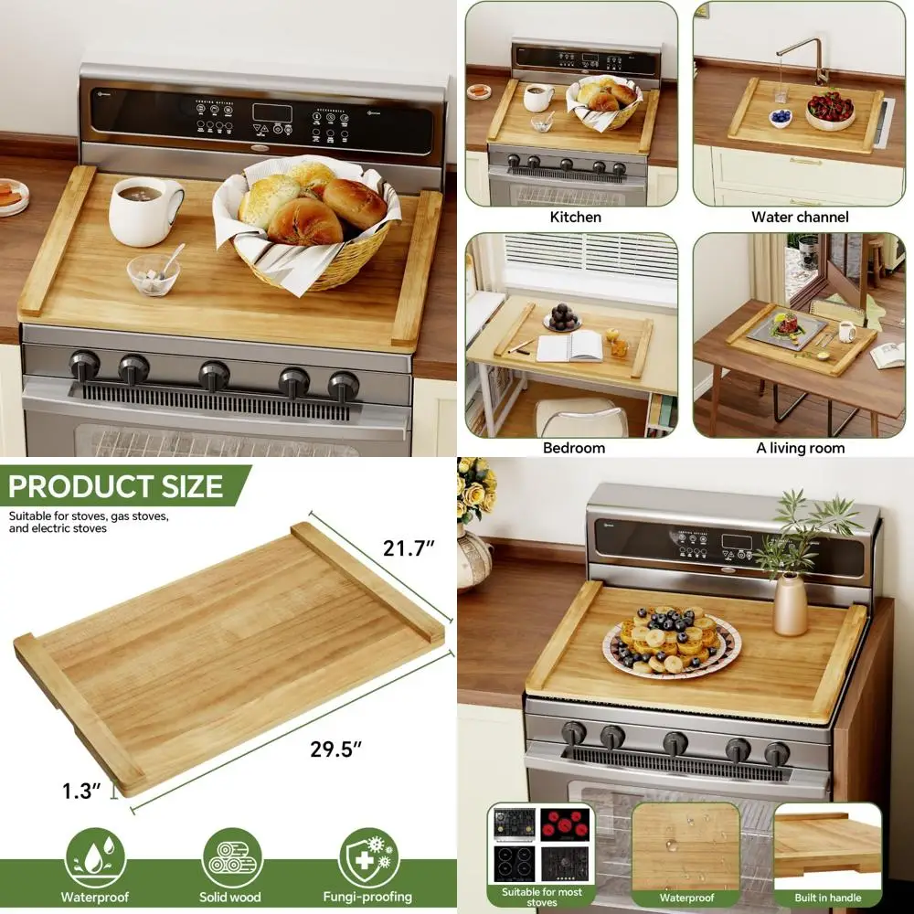 

Electric Stove Top Cover 30 x 22 - Gas Burner Protection, Counter Space Saving Sink Cover