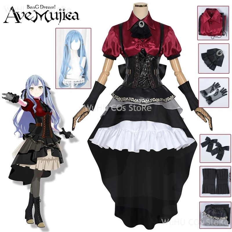 

Anime BanG Dream! Togawa Sakiko It's MyGO!!!!! Ave Mujica Cosplay Costume Oblivionis Gothic Princess Dress Woman Halloween Suit
