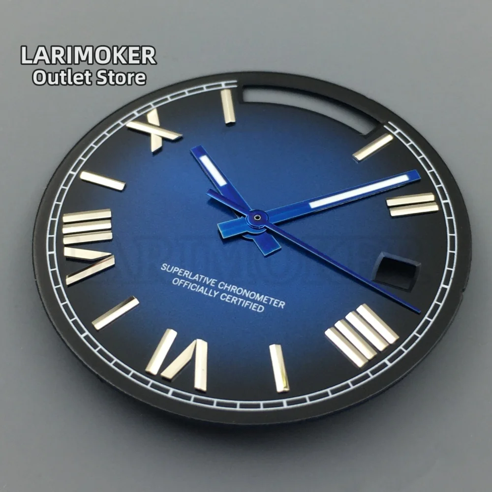 LARIMOKER 29 ミリメートルサンバーストローマ数字日付窓時計ダイヤル御代田 8285 ムーブメント時計アクセサリーに適しています