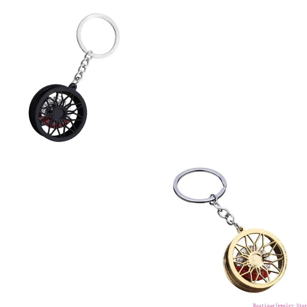 E1PE Rotating Brake Disc Ring with 3D Car Wheel Accessory for Keys
