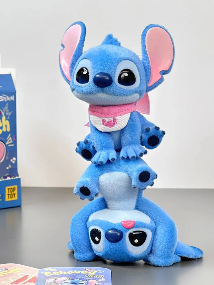 

New Genuine Hello Stitch Blind Box Kawaii Anime Disney Stitch Flocking Mysterious Surprise Box Figure Toy Model Trend Customized