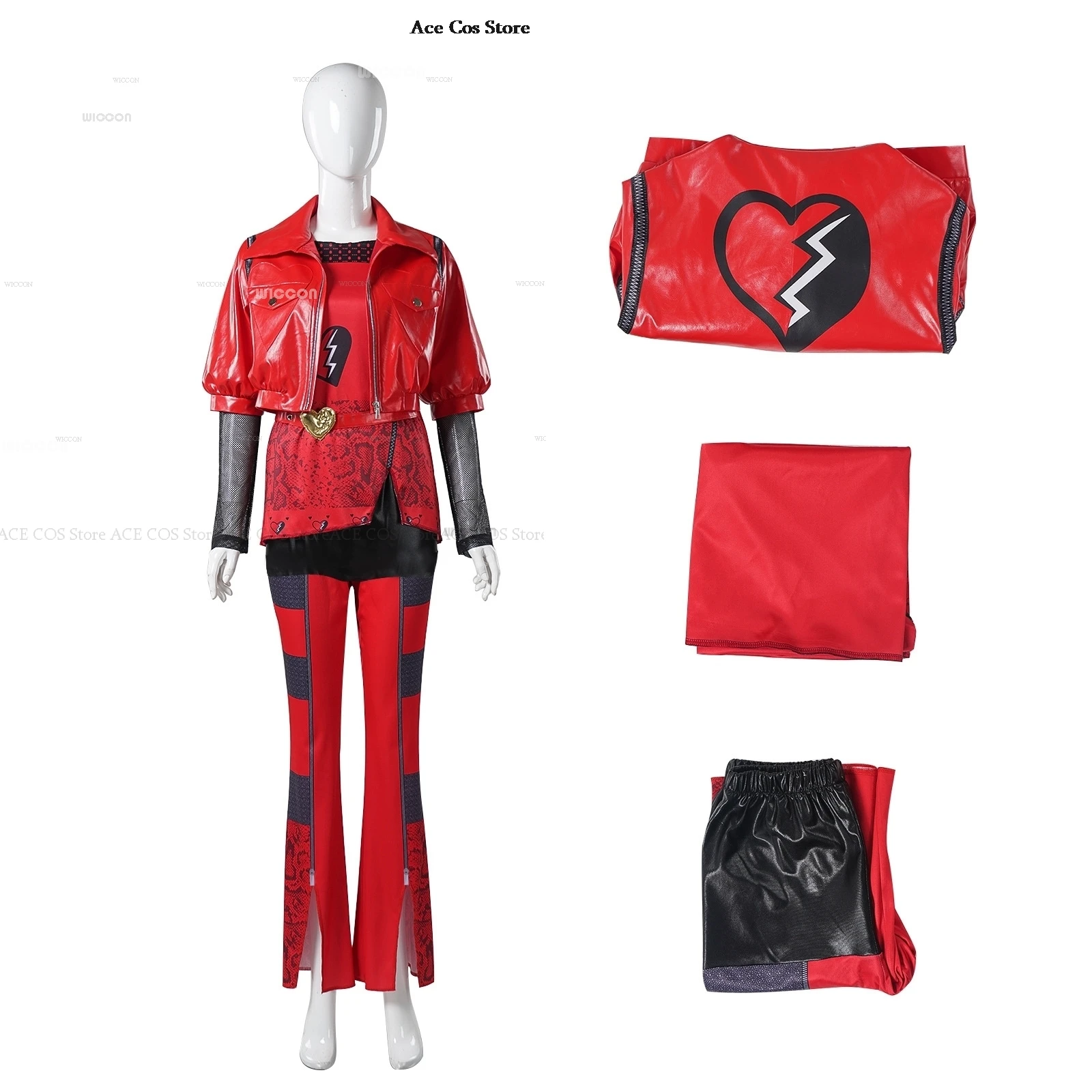 Halloween Red Blue Chloee Princess Cosplay Bridget Queen Hearts Costume Descendants4 Uniform Set Rise Of Red Pink Full Outfits