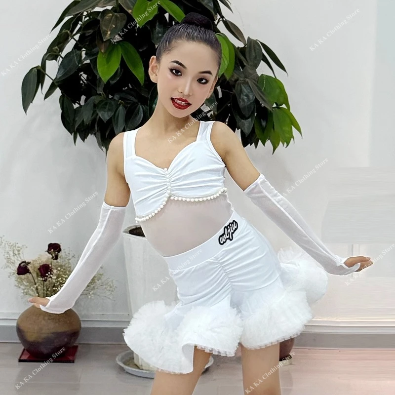 Standard Samba Rumba Tango Latin Dance Dress Girls Kids Cha Cha Salsa Dance Costume Girls Competition Ballroom Dance Dresses