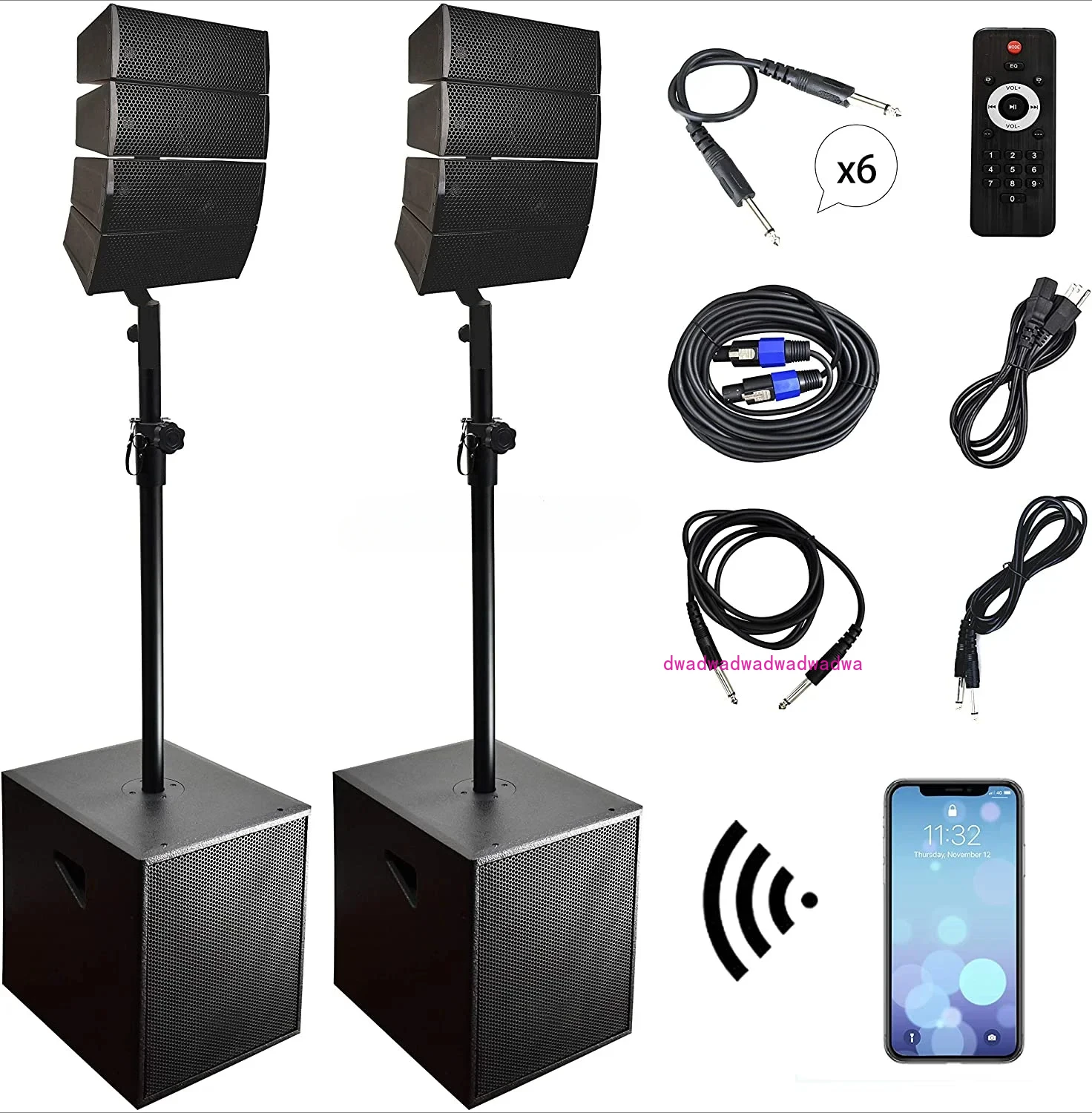 

4000W 2*15" Subwoofer Professional audio Karaoke sets BT sound box PA speaker System active Subwoofer+Array Line Bocina Parlant