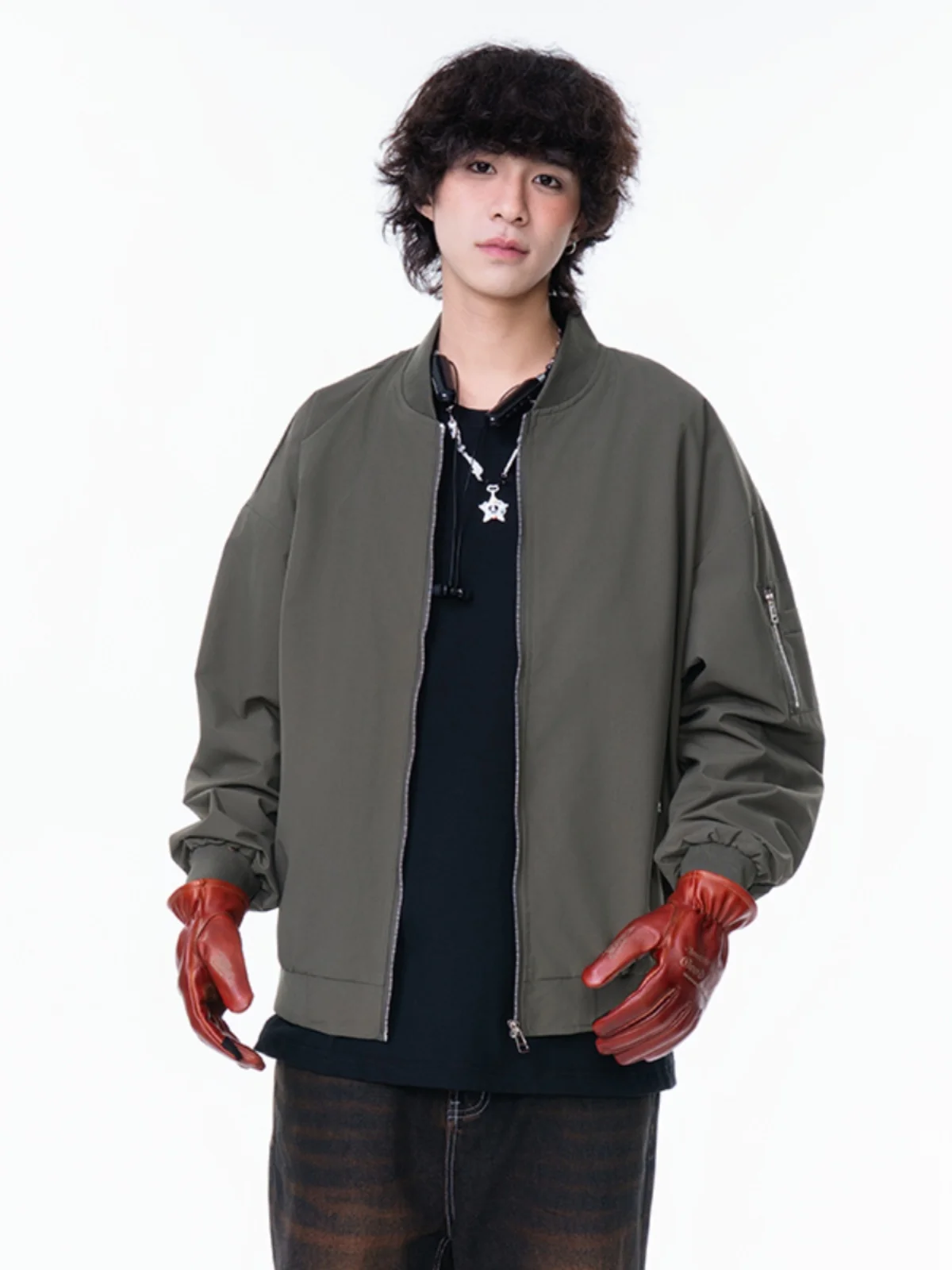 

Мужская бейсбольная куртка свободного кроя в уличном стиле, тренд Гонконга, весна-лето, из полиэстера, нейлона и композитного волокна