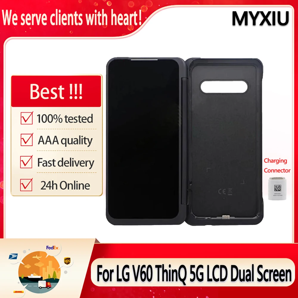 For LG V60 LM-V600 LCD Dual Screen Secondary Screen Magnetic Adapter Digitizer Assembly For LG V60 ThinQ 5G Dual LCD Display