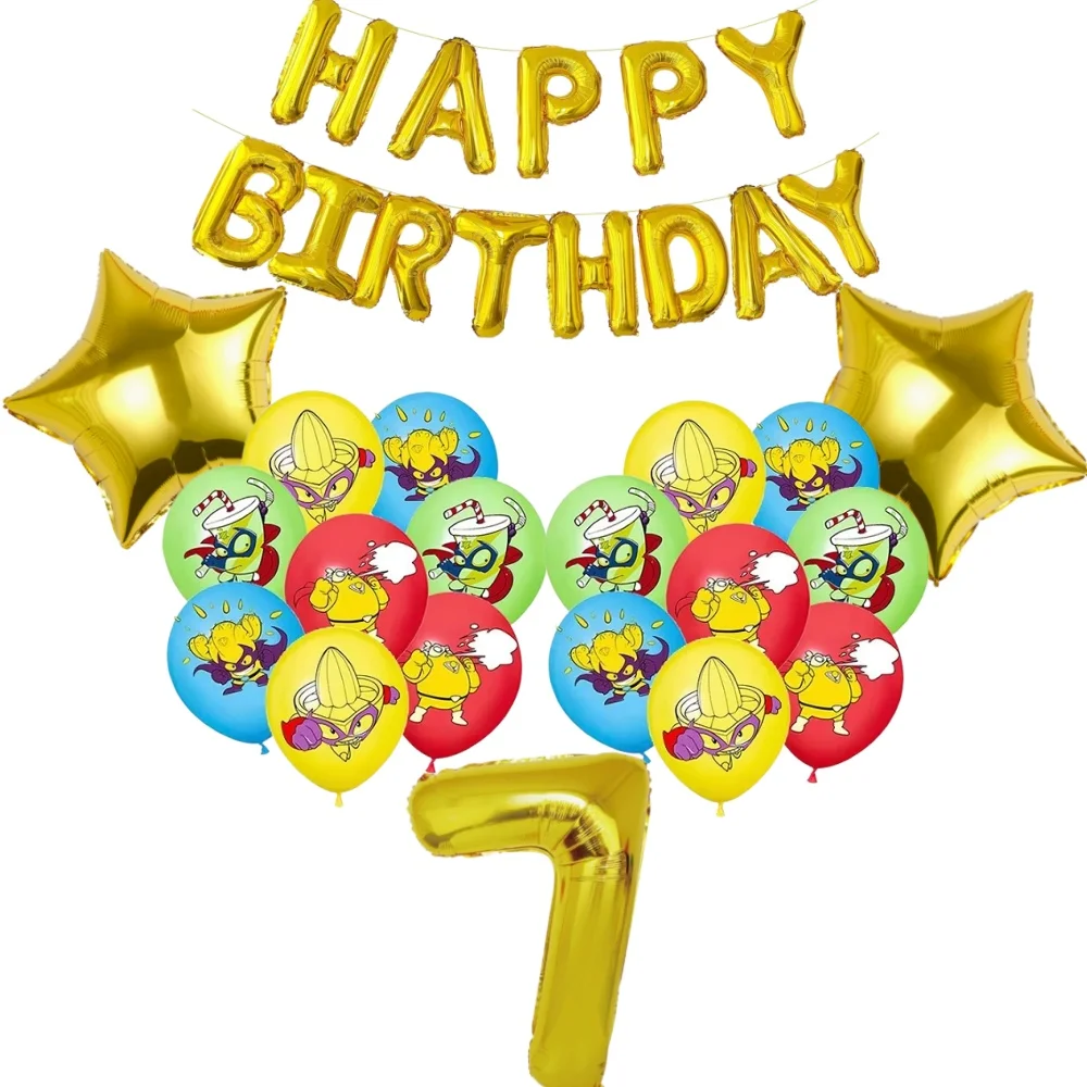 Superthings Kreative Geburtstagsparty-Ballondekoration Cartoon-Spiel-Banner Kuchendekoration Baby-Shower Kinder-Jubiläumsparty-Zubehör – Detail 1