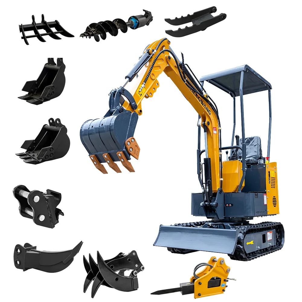 HW Mini Excavator 1Ton 1.5Ton 1.7Ton 2 Ton Digger For Sale Cheap Diggers Excavator For Home Diesel Engine China Machinery Custom