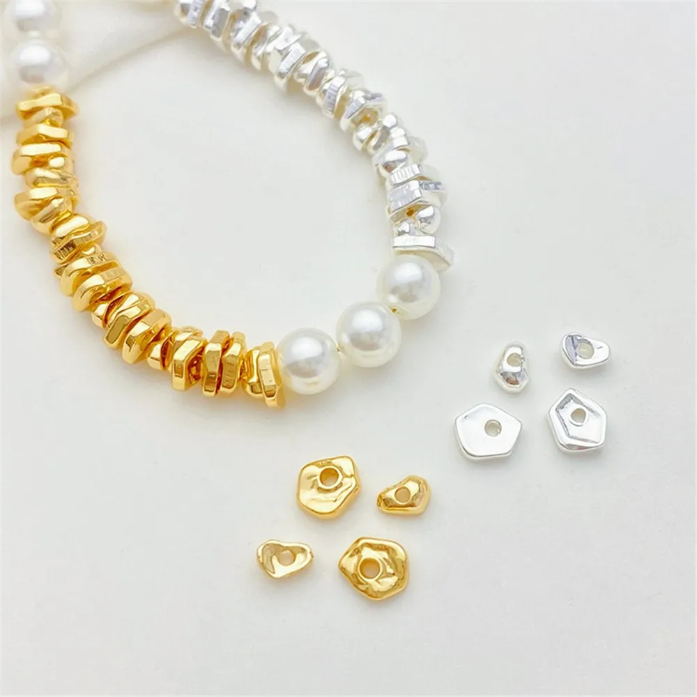 

18K Plated Gold Irregular Special-shaped Spacer Small Broken Gold Spacer Beads Handmade DIY String Bracelet Necklace Accessories