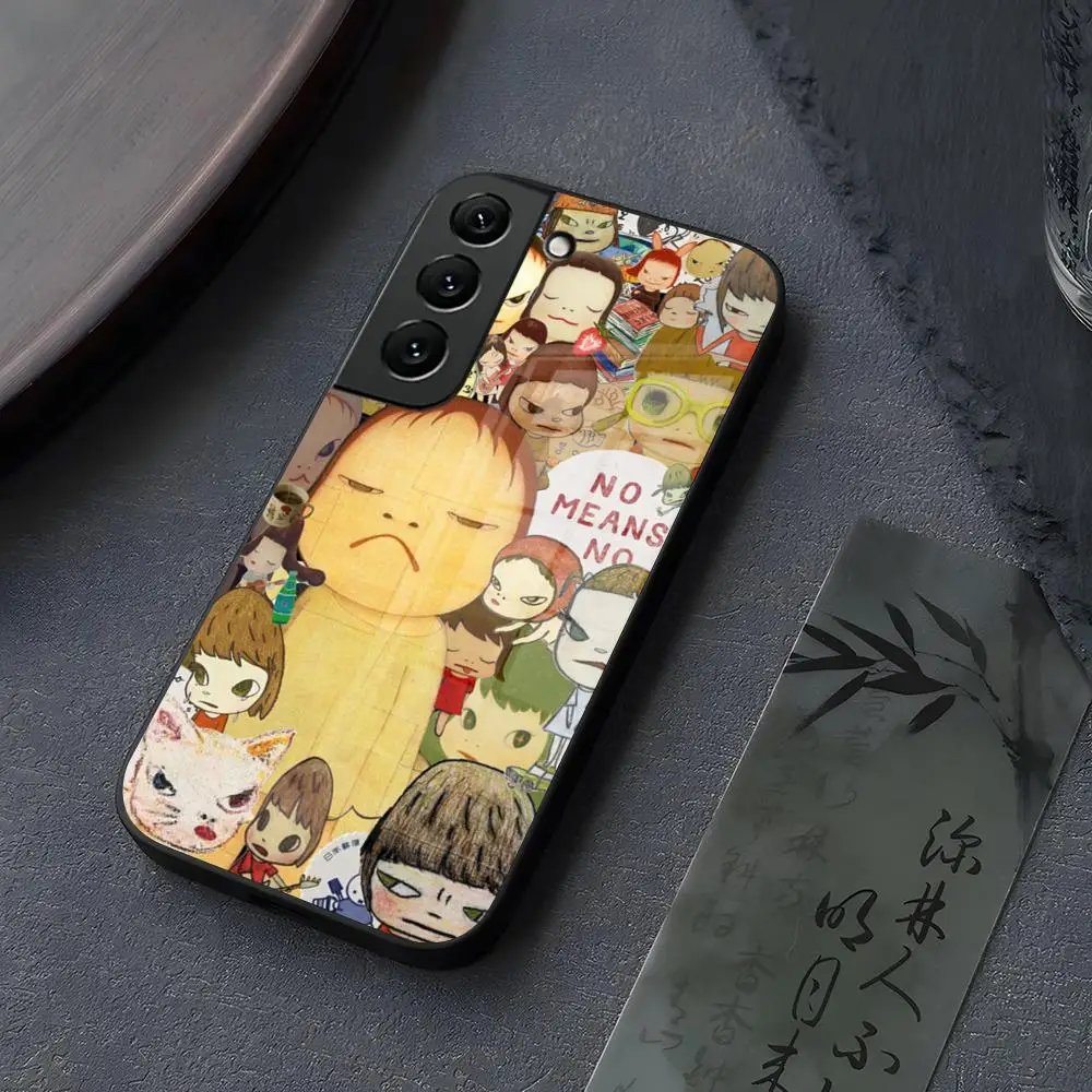 Cute Nara Yoshitomo Art Phone Case Glass for Samsung Galaxy S23 S25 S24 S21 S22 S20 Ultra Fe Plus A34 A16 A54 A24 A52 A53 Cover