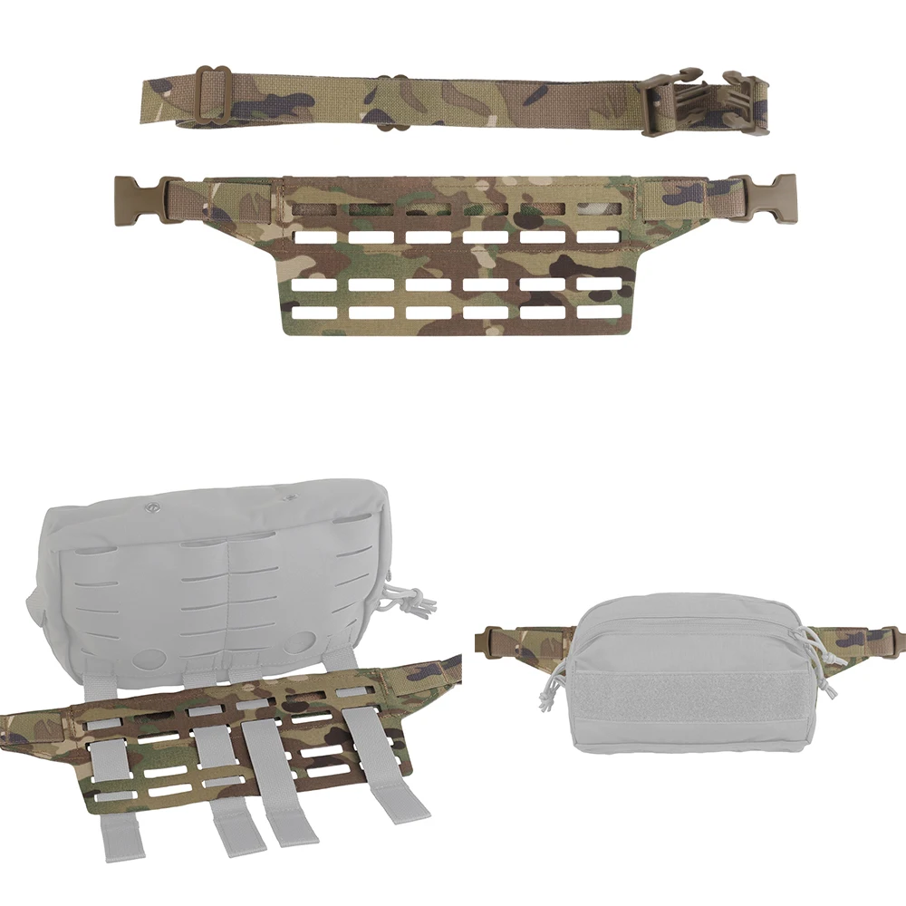 Tactical 6-grid Molle Belt Plate for Shoulder Bag Fanny Pack Adapter Panel Magazine Pouch Modular MOLLE Hunting Chest Rig Gear