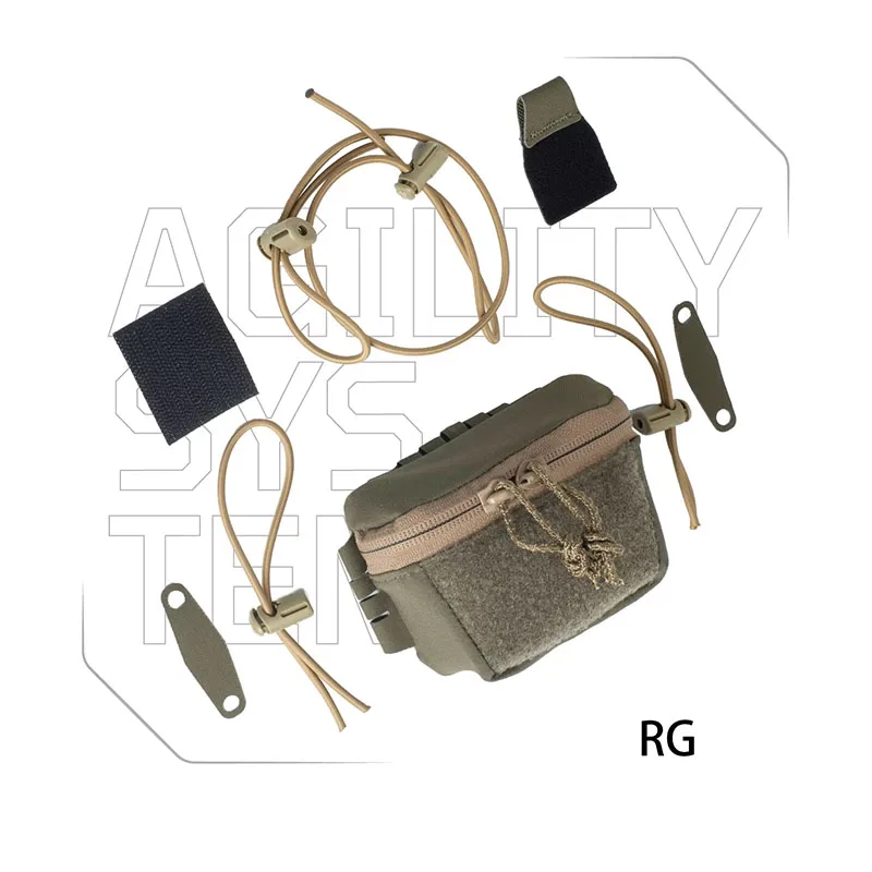 Tactical helmet storage bag, 500D tiger stripe battery storage pouch, YKK zipper small bag, suitable for cycling and outdoor use
