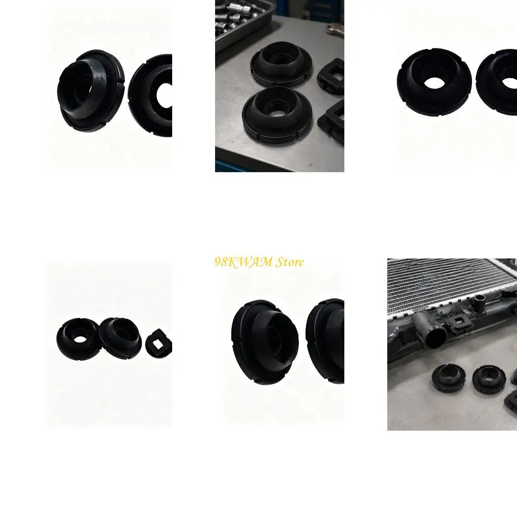 Four-Piece Radiator Mount Pad with Smooth Molded Pieces, Upper and Lower Set for Vehicle Cooling System Replacement and 68UF
