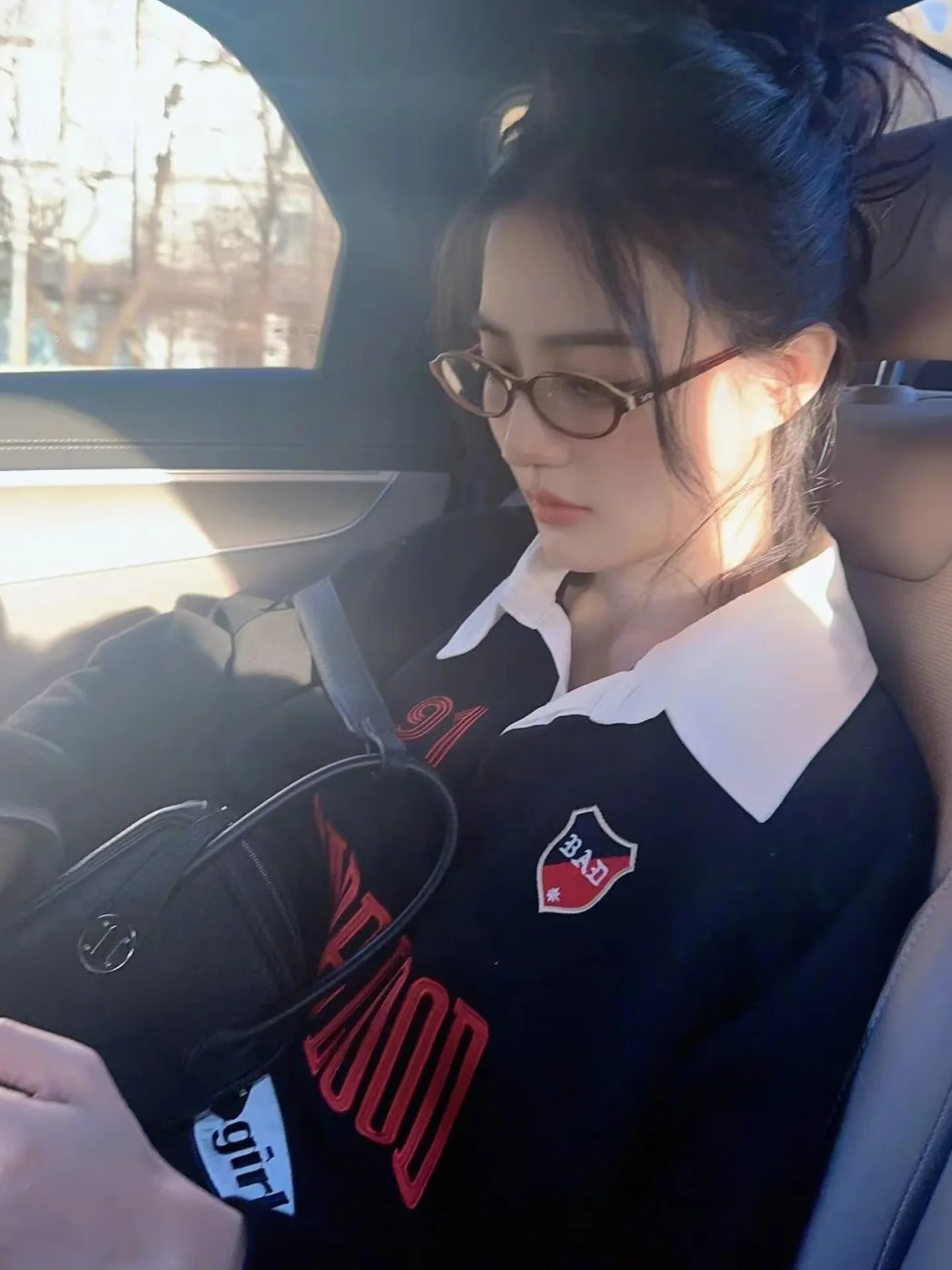 Lockeres Damen-Ne-Sweatshirt 2025, neue SLE, bequeme koreanische Version, Bio-Baumwolle, lange Sve-bedruckte Paar-Tops