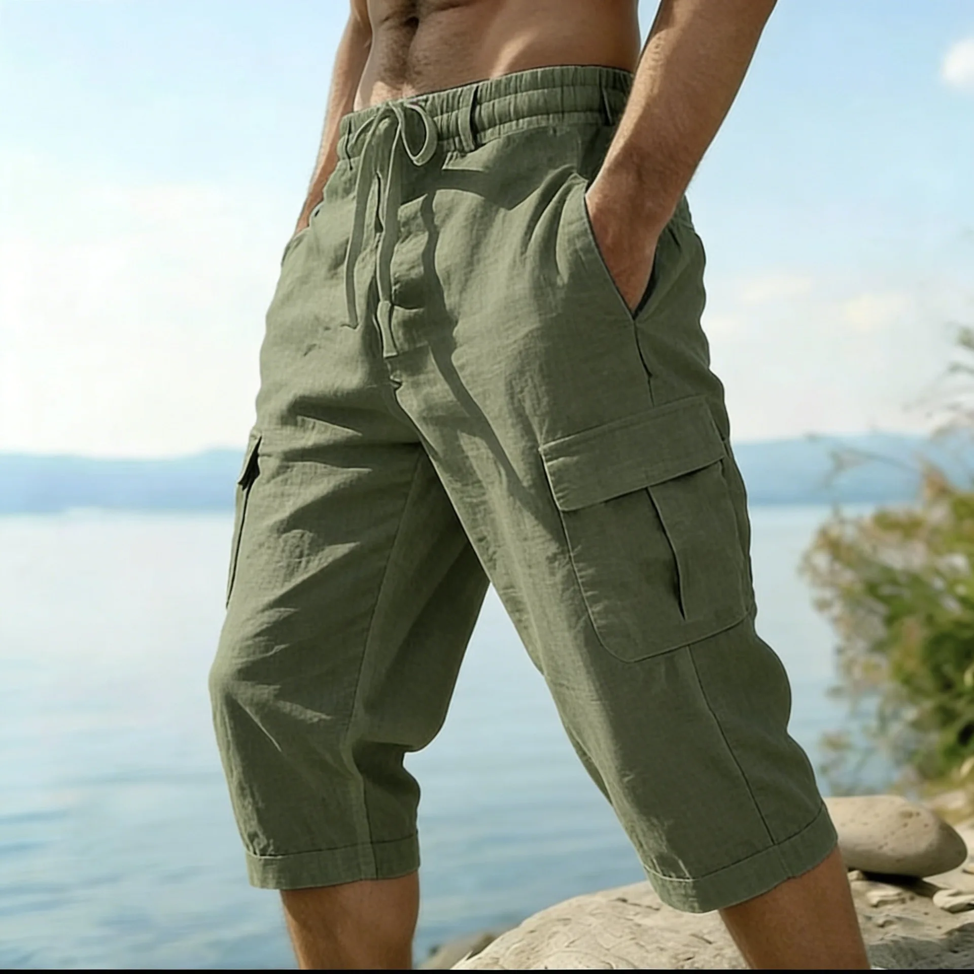 Thumbnail 3 - #9 Top 50 Mens Cotton Linen Summer Shorts