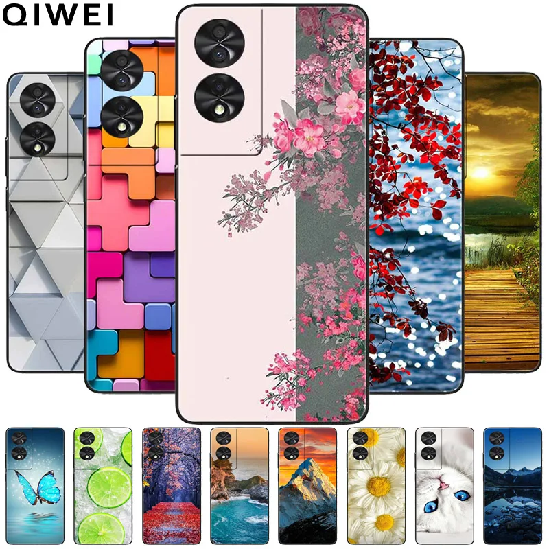 For TCL 505 Case Landscape Silicon Beautiful Pattern Phone Cases For TCL 505 Shockproof Bumpers Soft Cover On for TCL505 6.75''