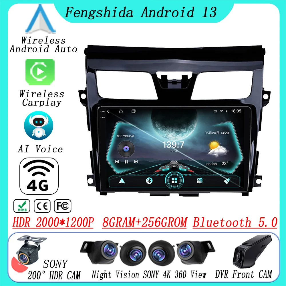 

Android Auto For Nissan Teana Altima 2013 -2015 Car Radio Multimedia Player Navigation GPS No 2din DVD Stereo Head Unit 5G WIFI