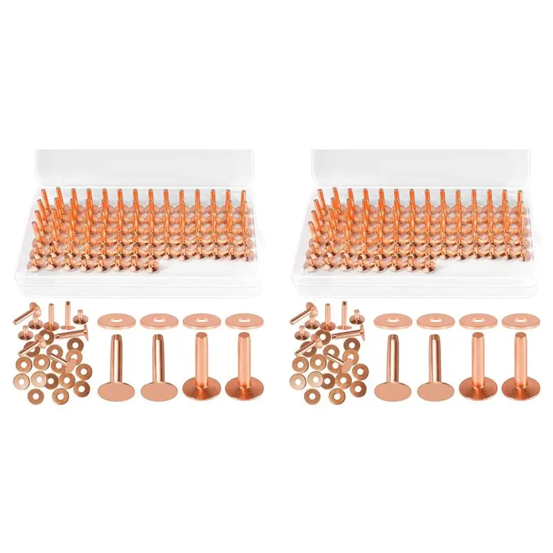 

LLCS-308Pcs Copper Rivets For Leather,Smooth Leather Rivets, Pure Copper Rivets And Burrs For Leather Work Jeans Jacket