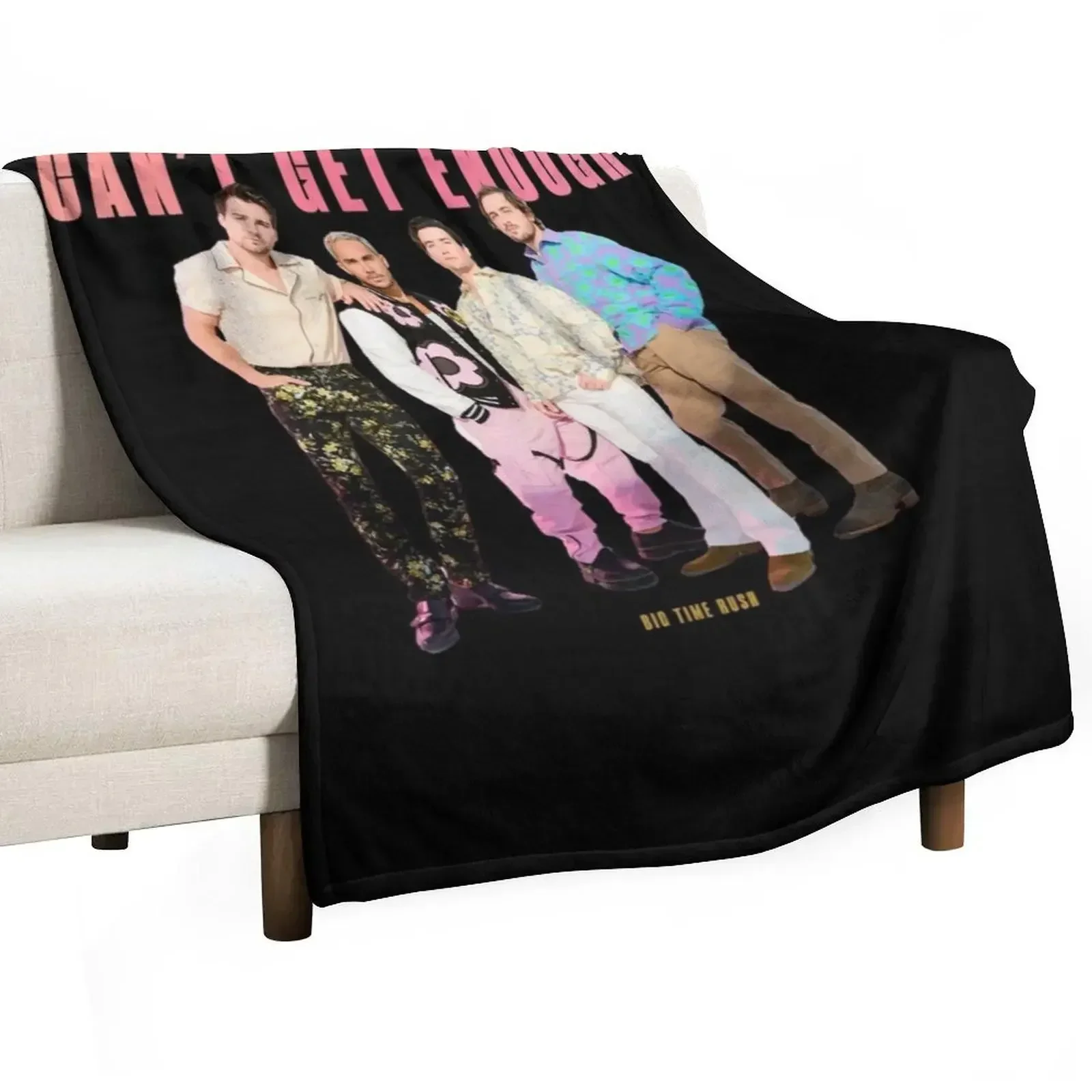 90s Vintage Big Time Rush Band - Big time rush Vintage Throw Blanket Decoratives Plaid on the sofa Plaid Thins Blankets