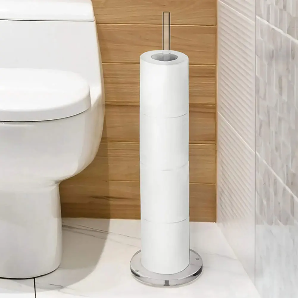 Soporte de papel higiénico independiente, estante de almacenamiento de papel higiénico Vertical, ahorro de espacio moderno, almacenamiento de rollos de repuesto para inodoro