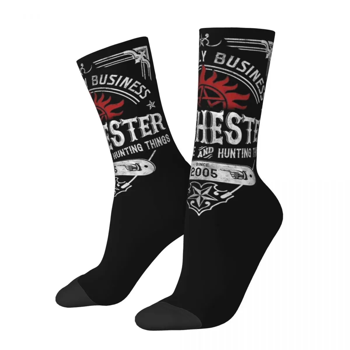 Autumn Winter Cool Unisex WINCHESTER Supernatural Socks Breathable Basketball Socks