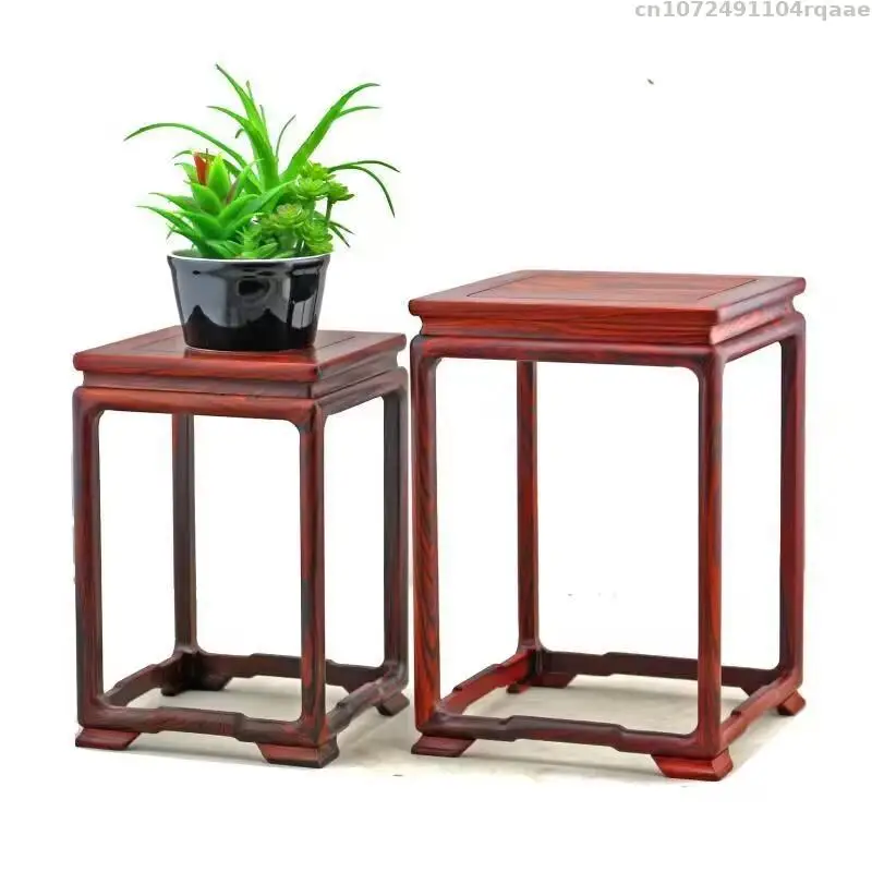 

Red Ebony Wooden Pedestal Crafts Tea Set Vase Buddha Incense Display Stand Flower Pot Bonsai Decorative Shelves Fish Tank Base