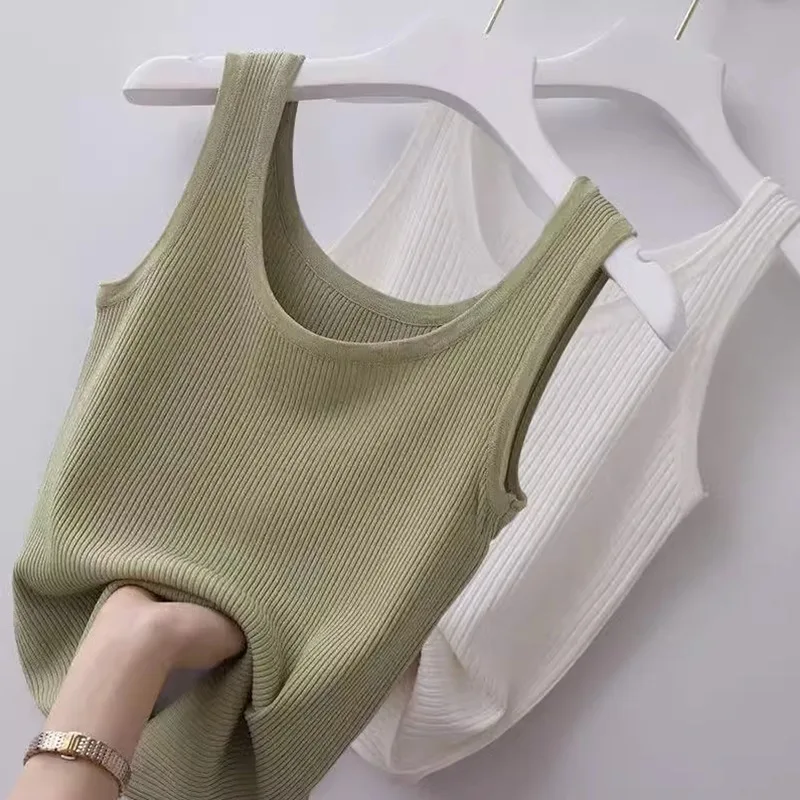 80-200kg ice silk suspender vest for women in summer to wear outside and inside with bottomed shirt thread large size slim